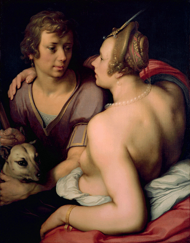 Venus And Adonis by Cornelis van Haarlem, 1614
